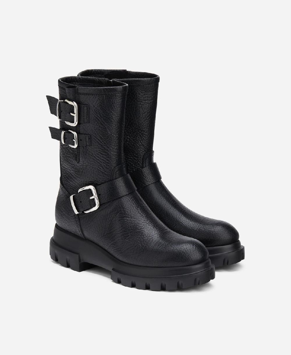 Agl Anfibio in pelle Nero CHUNKY BIKER Vendite Flash