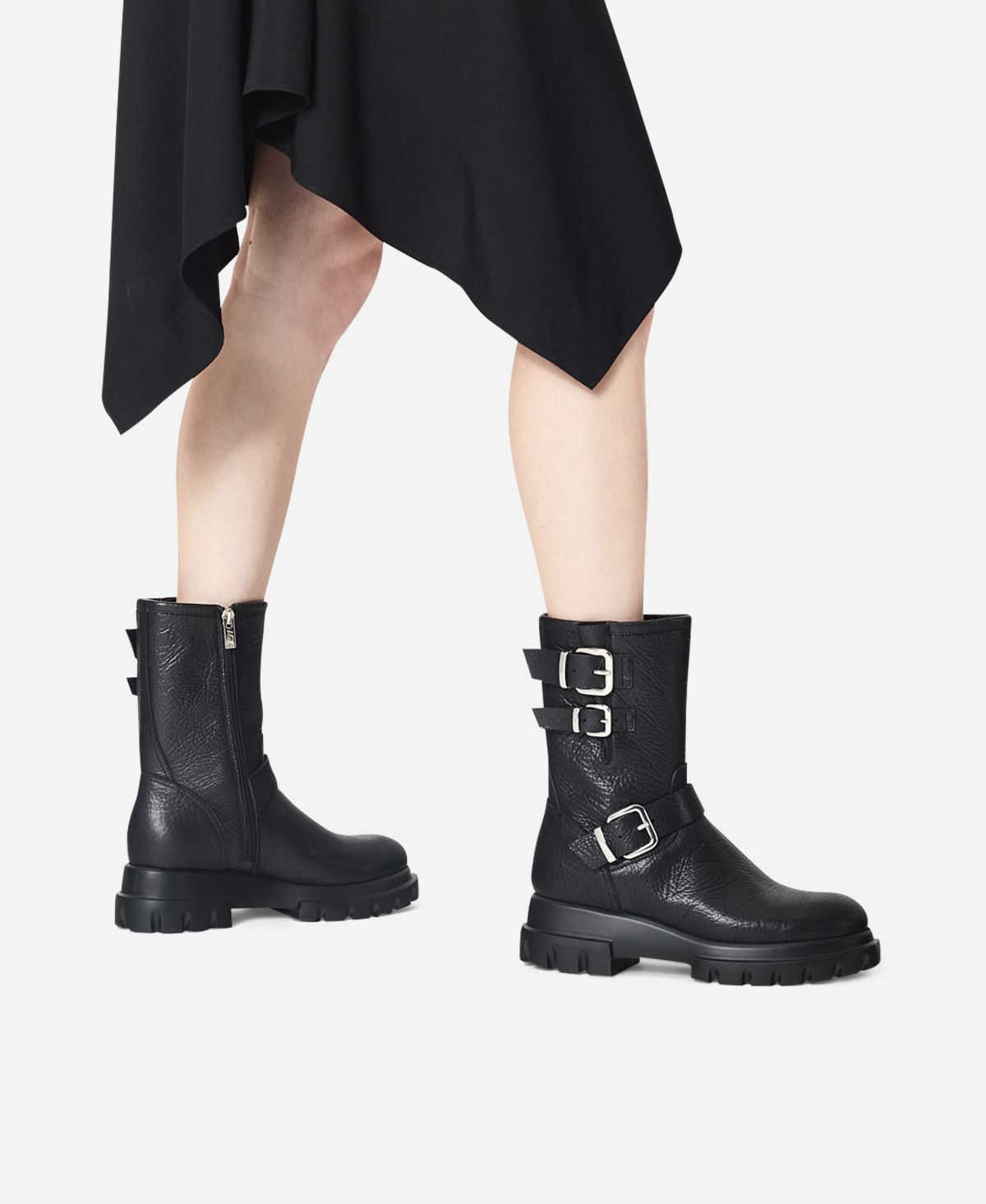 Agl Anfibio in pelle Nero CHUNKY BIKER Vendite Flash