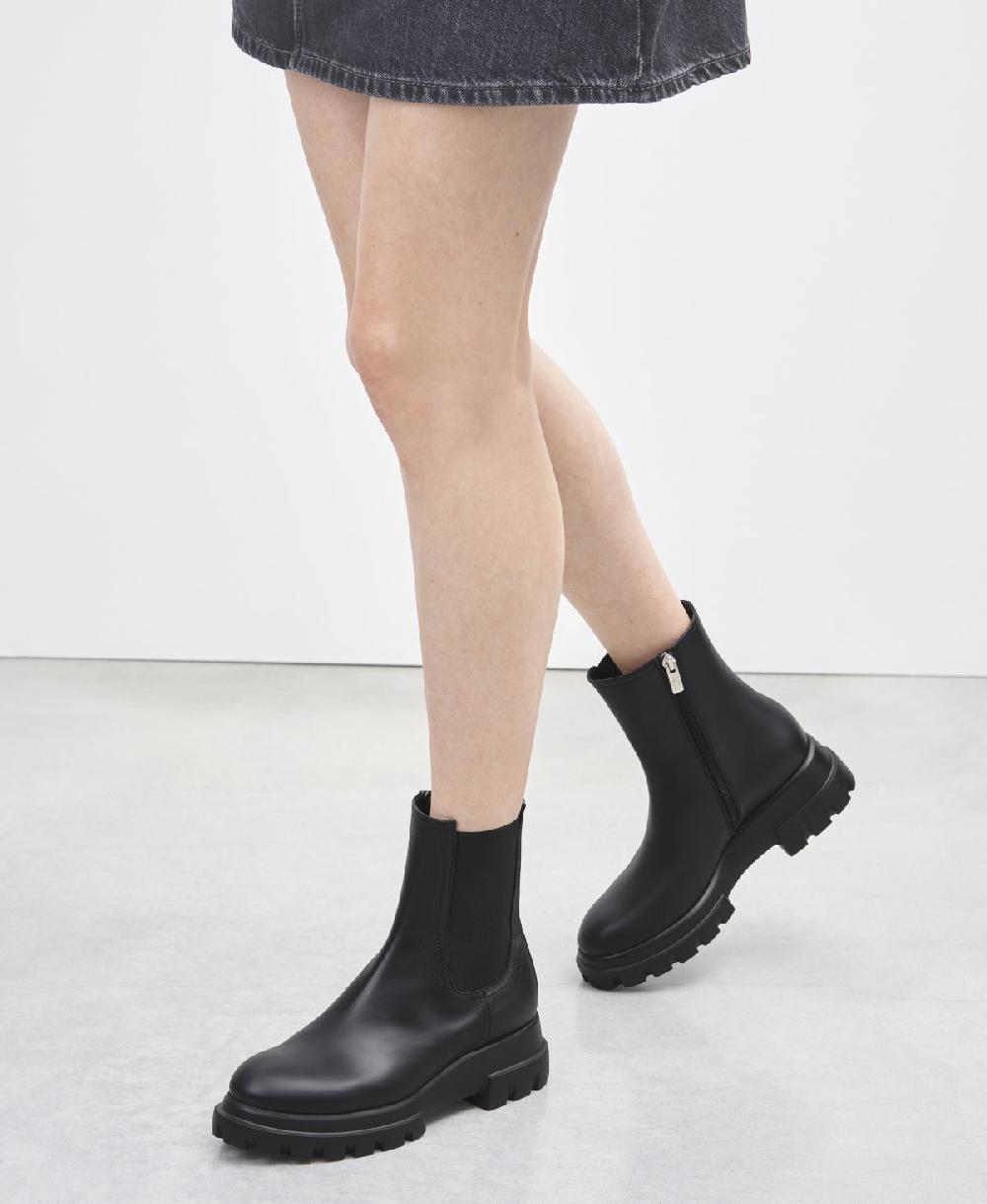 Agl Stivaletto in pelle Nero Chunky Beat Negozio