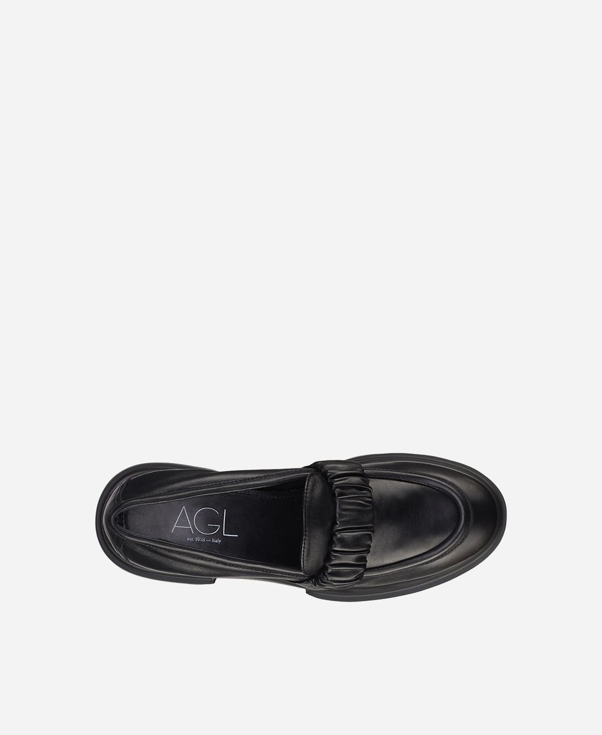Agl Mocassino con rouche Nero CELESTE Nuova