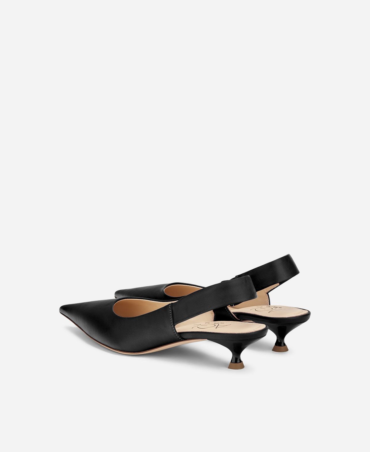 Agl Sling-back in pelle Nero Lenor Sling Negozi Online