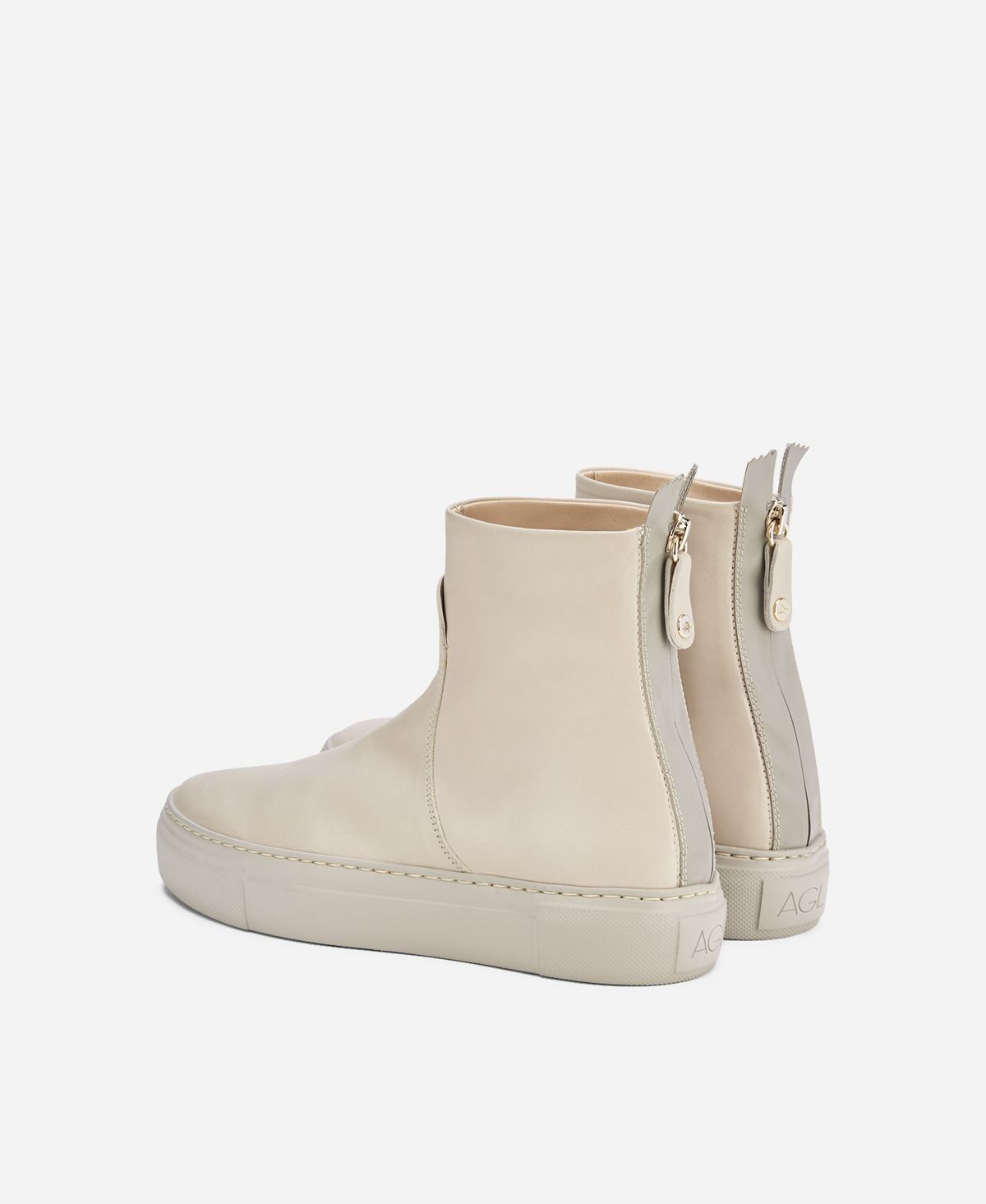 Agl Stivaletto sneaker in pelle Crema MEGHAN BOOTIE Prezzo Ridotto