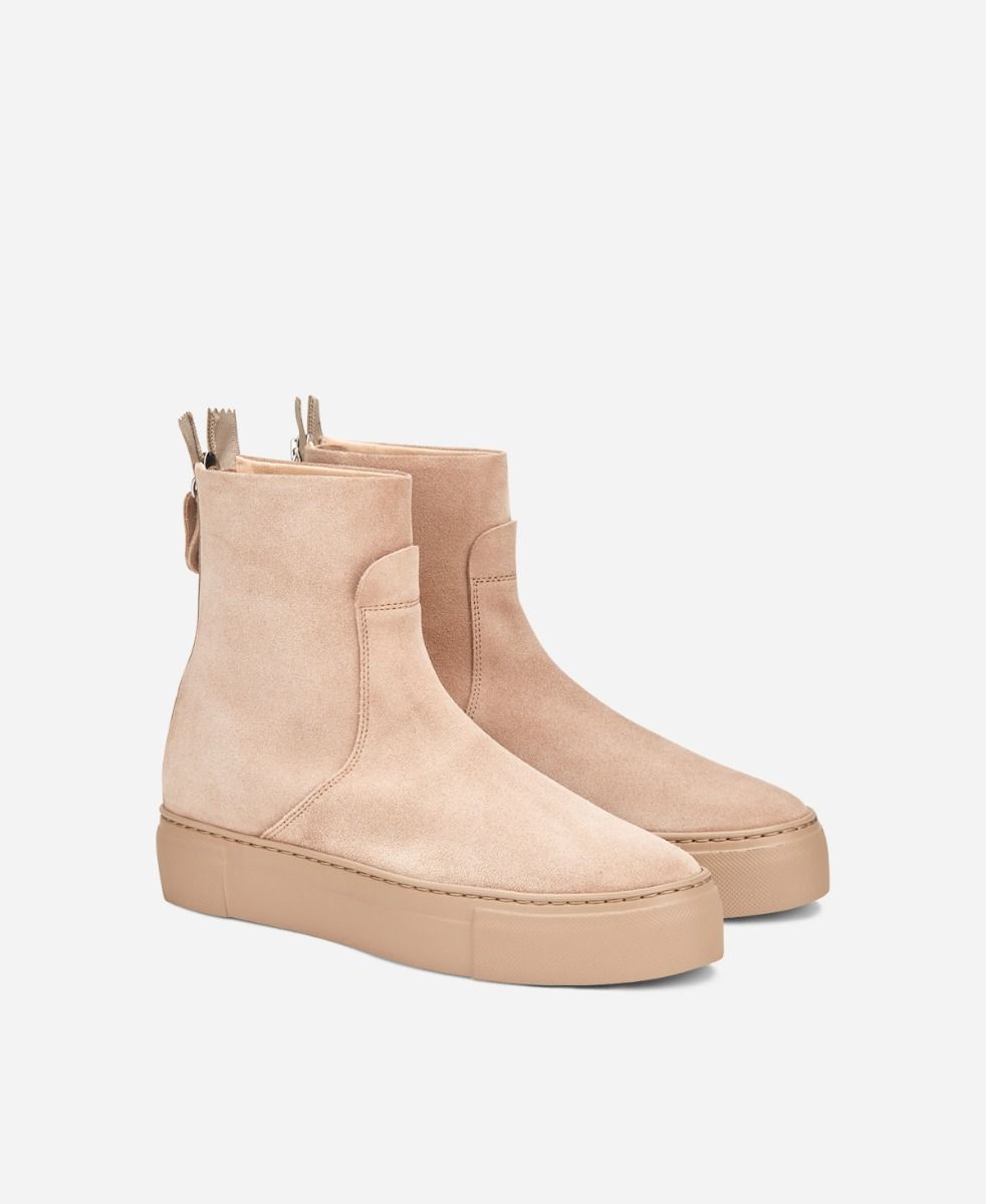 Agl Stivaletto sneaker in velour Beige MEGHAN BOOTIE Spedizione gratuita