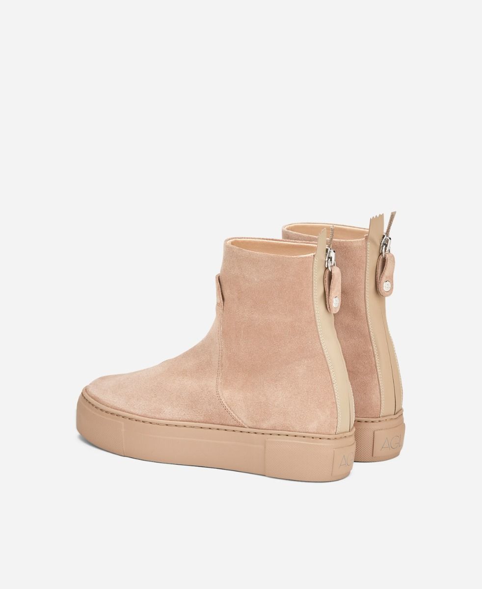 Agl Stivaletto sneaker in velour Beige MEGHAN BOOTIE Spedizione gratuita