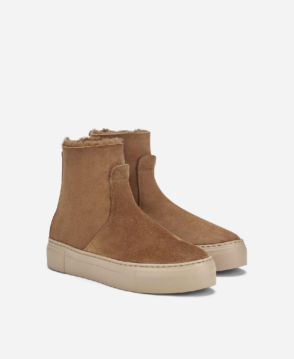 Agl Sneaker con shearling Cuoio MEGHAN WARM Convenienza