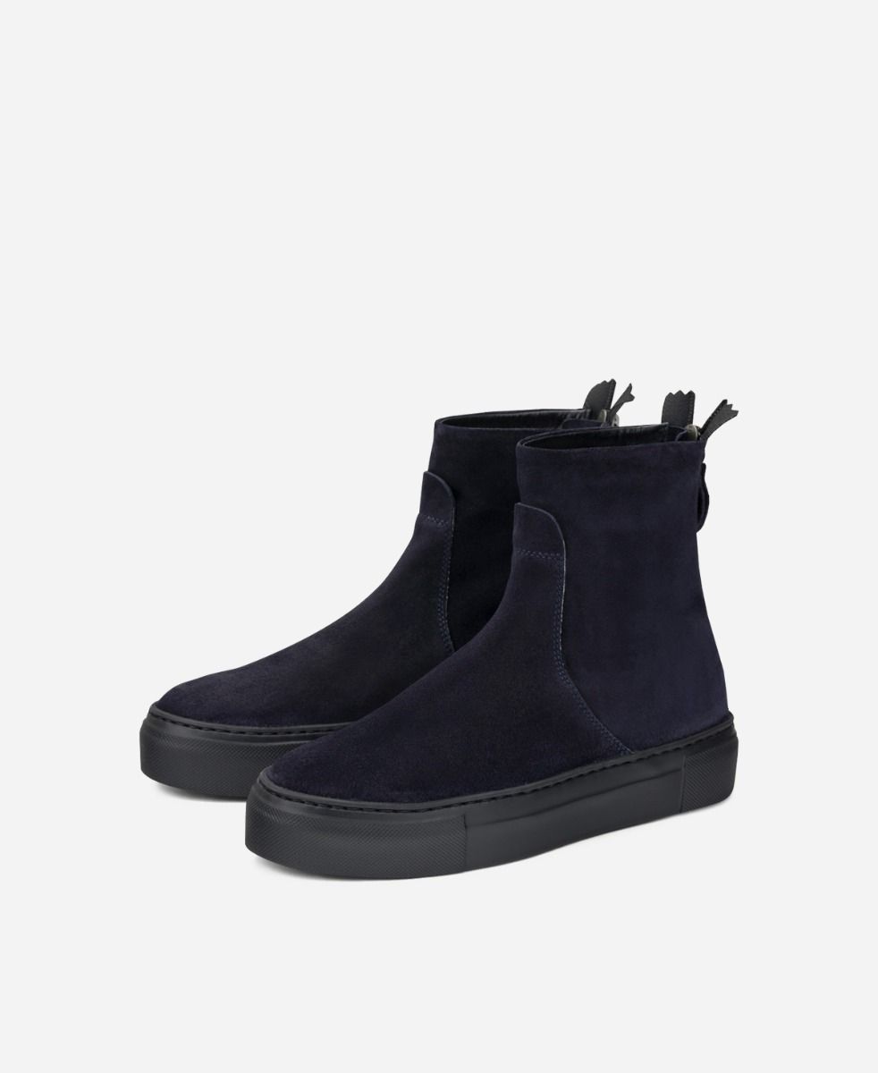 Agl Stivaletto sneaker in velour Blu MEGHAN BOOTIE Presa