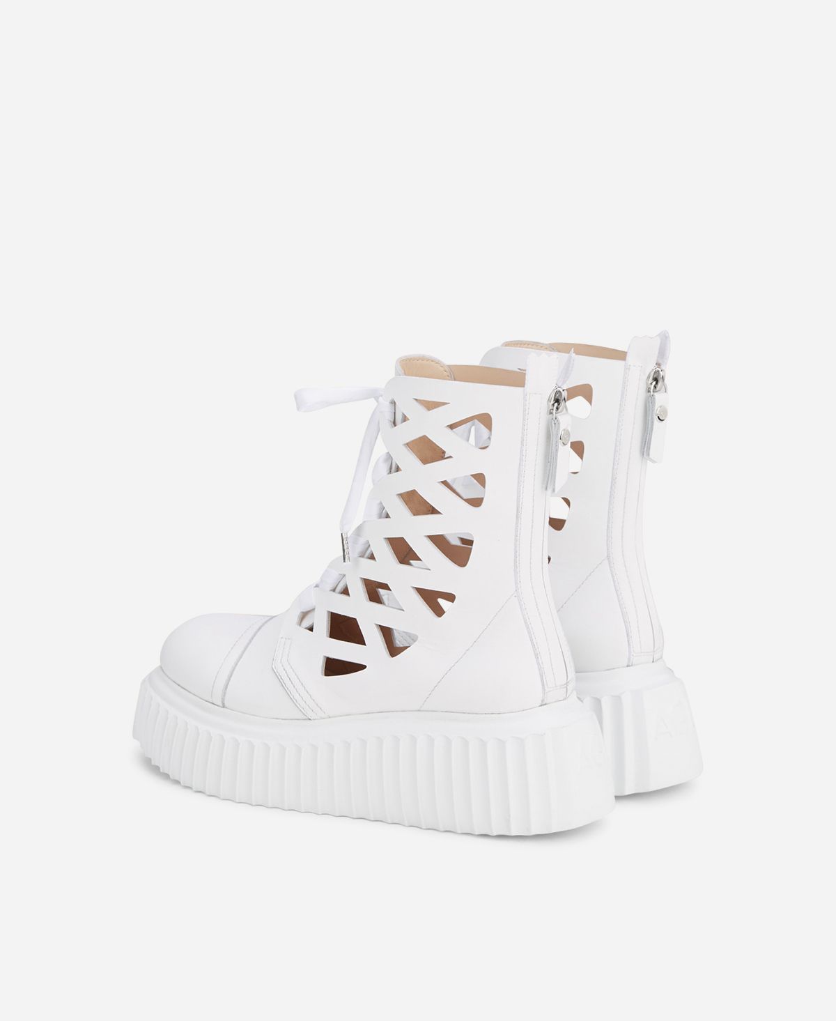 Agl Stivaletto in pelle laserata Bianco Viggy Vendita Economica