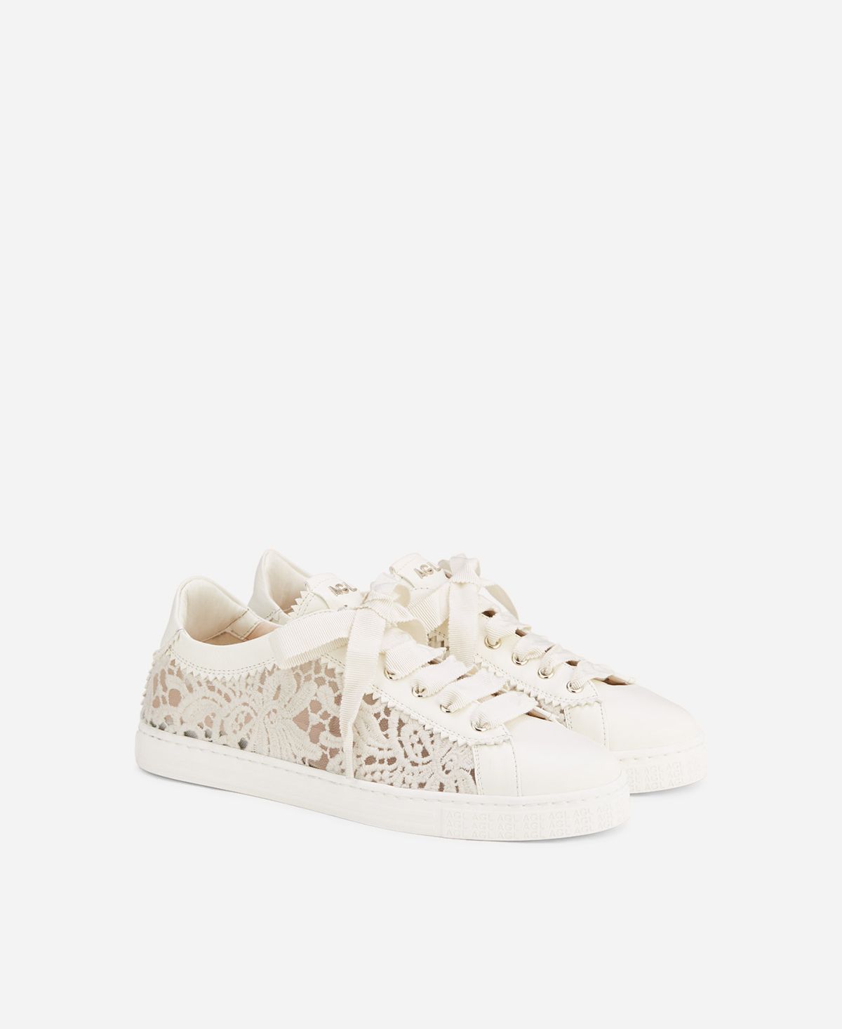 Agl Sneaker in pizzo Bianco Sade Fabric In Linea