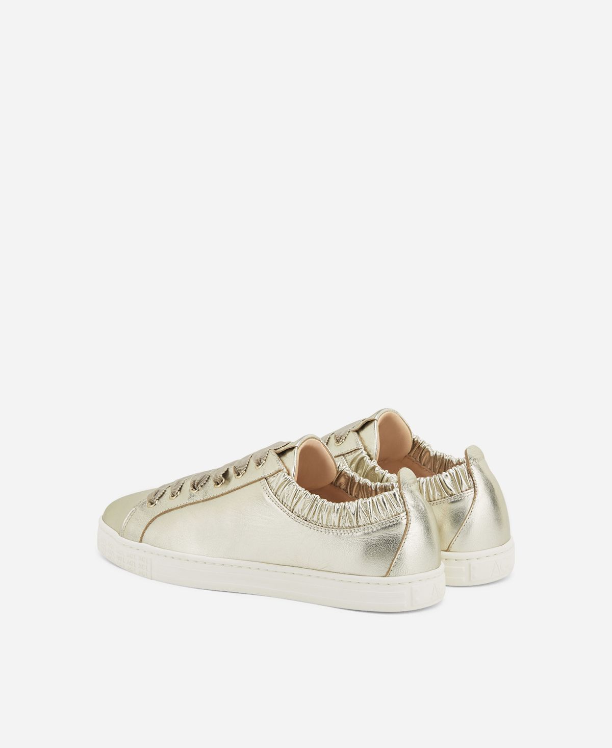 Agl Sneaker in pelle metallizzata Platino Suzie Nuovo