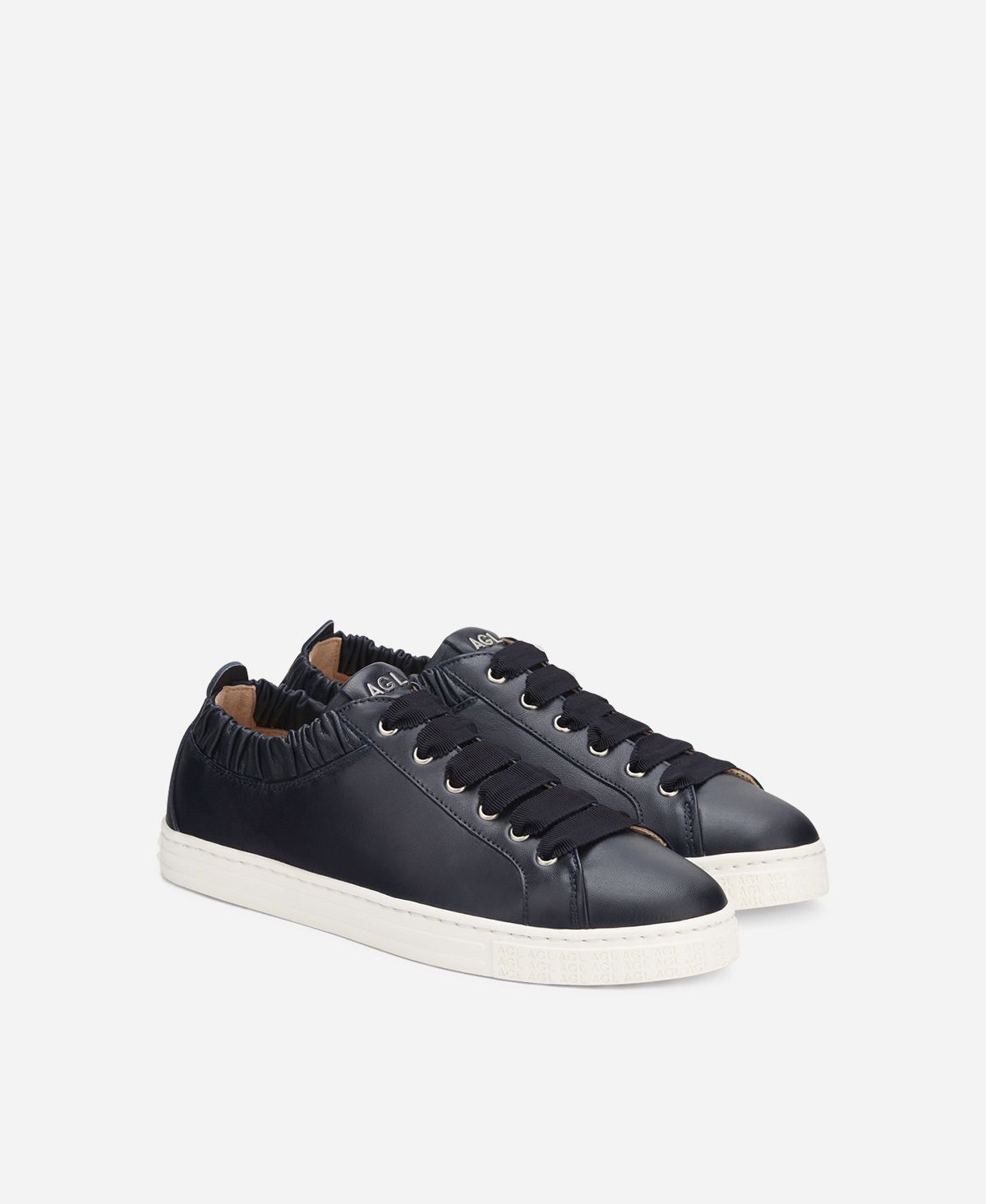 Agl Sneaker in pelle con elastico Blu SUZIE Qualità