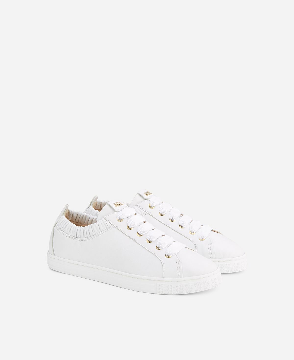 Agl Sneaker in pelle con elastico Bianco Suzie Vendita