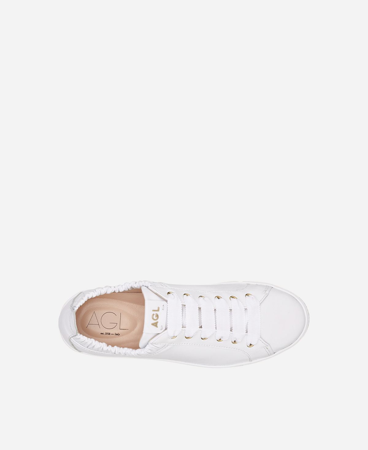 Agl Sneaker in pelle con elastico Bianco Suzie Vendita