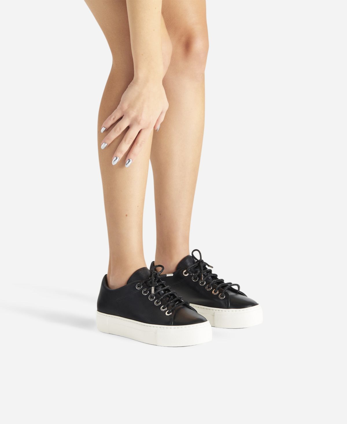 Agl Sneaker con lacci gioiello Nero Crystal Negozi Online