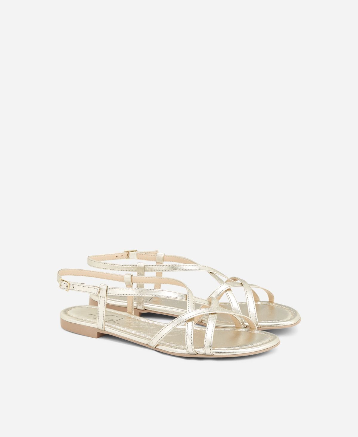 Agl Sandalo in pelle metal Platino Summer Straps Novità