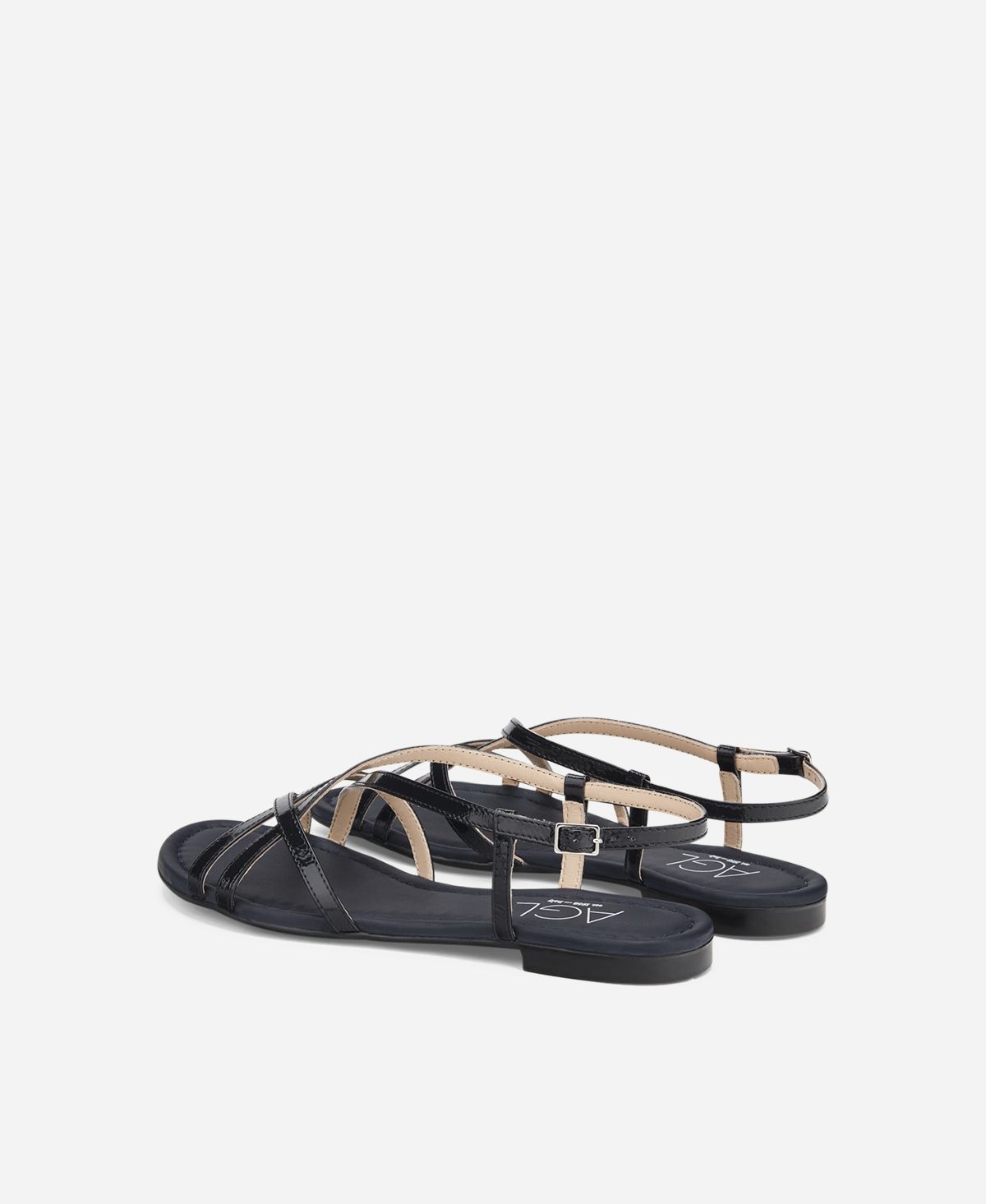Agl Sandalo in pelle metal Blu notte Summer Straps Presa