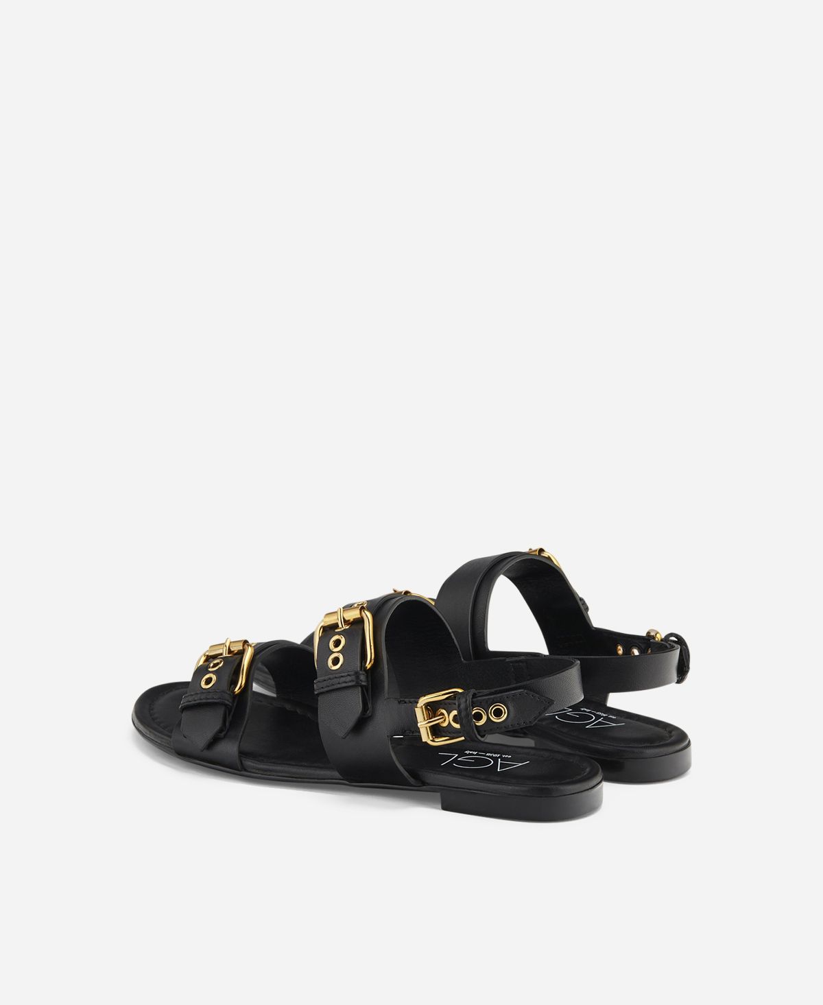 Agl Sandalo con fibbie Nero Summer Multi Buckles Sconto