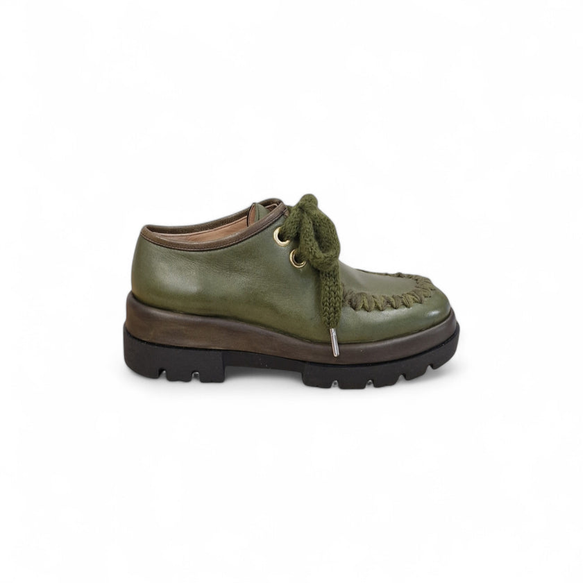 Viola Ricci Gio - Scarpa allacciata verde Rilascio limitato