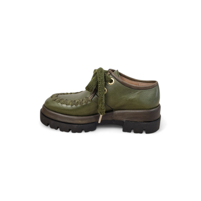 Viola Ricci Gio - Scarpa allacciata verde Rilascio limitato