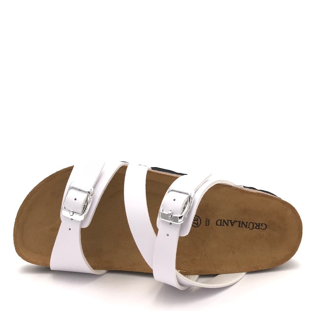 Zulian Calzature Ciabatta Sara fascia incrociata bianca Offerte esclusive