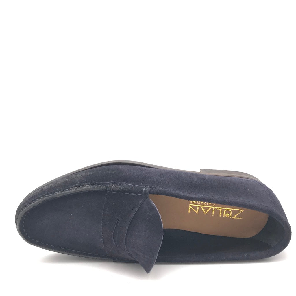 Zulian Calzature Mocassino in velour blu Only for today