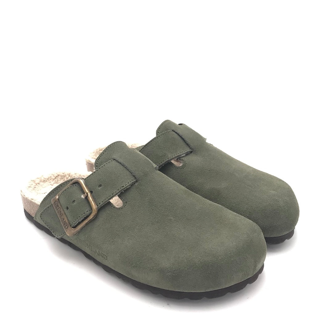 Zulian Calzature Ciabatta Sara shearling oliva Vendita Calda