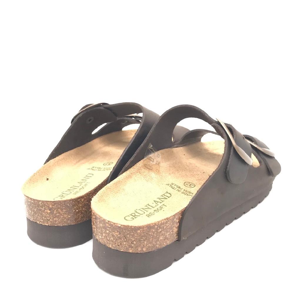 Zulian Calzature Ciabatta Hola doppia fibbia moro Saldi Di Fabbrica