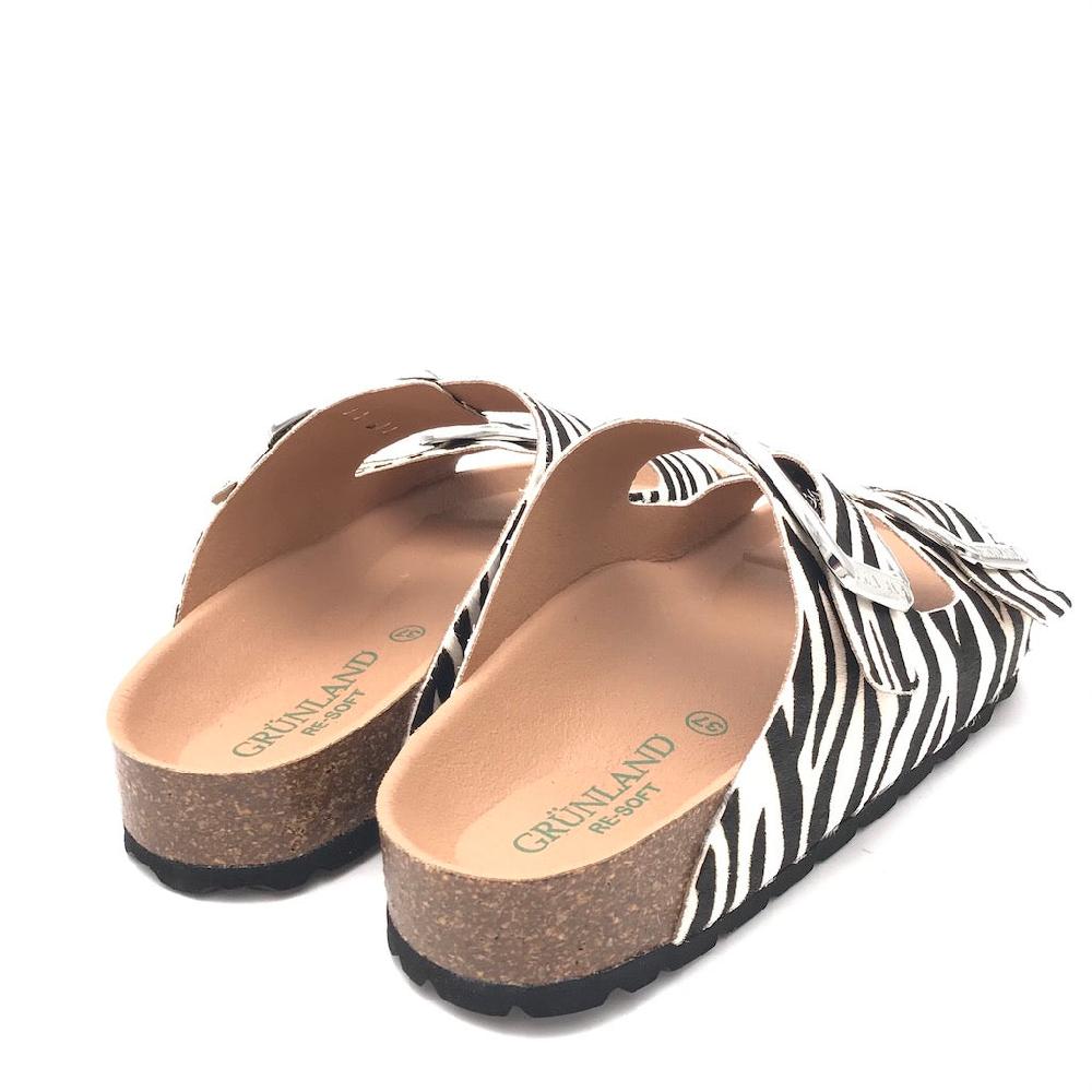 Zulian Calzature Ciabatta Enny doppia fibbia cavallino zebrato In Linea