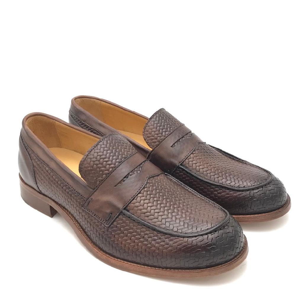 Zulian Calzature Mocassino intrecciato fango Economico