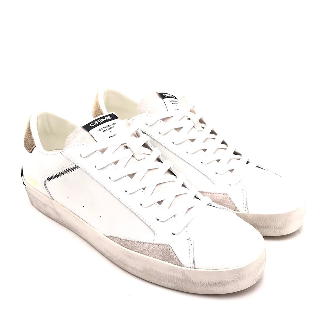 Zulian Calzature Sneakers Distrassed bianco-beige Vendita Economica