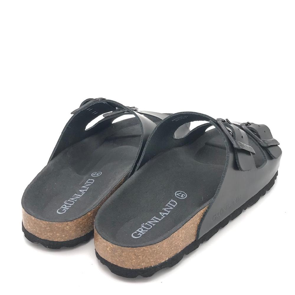 Zulian Calzature Ciabatta Sara doppia fibbia pelle nera Nuova