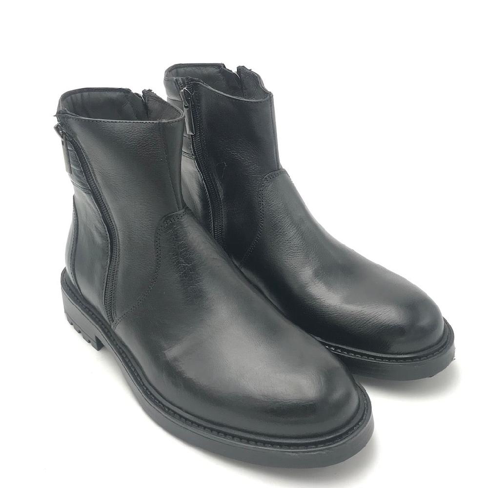 Zulian Calzature Stivaletto in pelle nera Presa