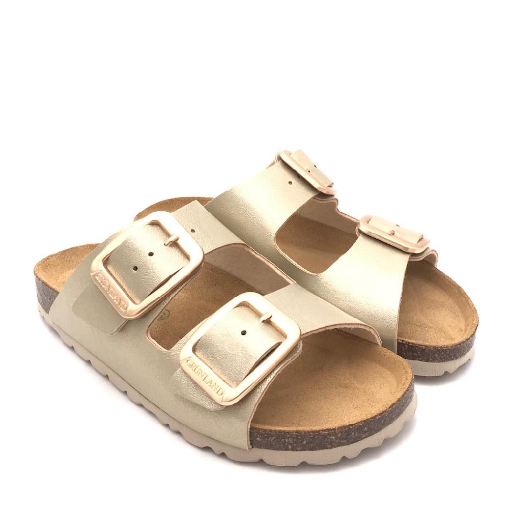 Zulian Calzature Ciabatta Sara doppia fibbia platino Spedizione Gratuita