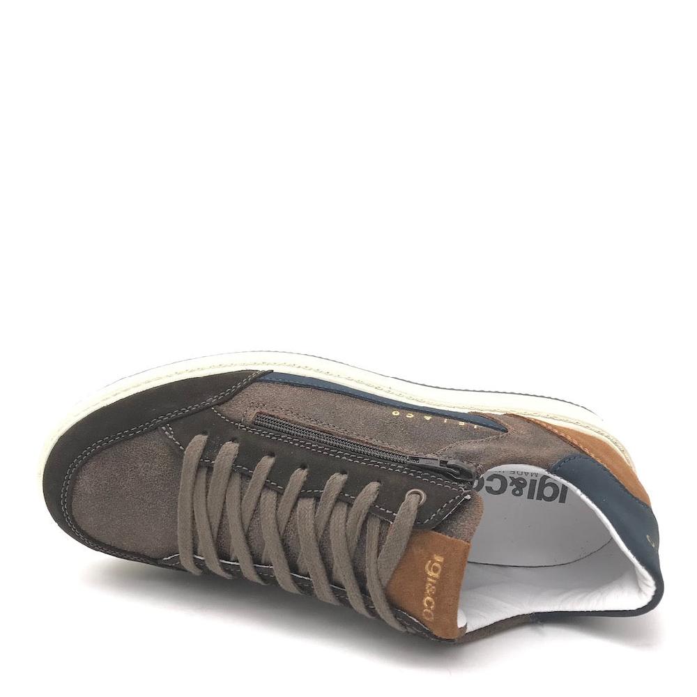 Zulian Calzature Sneakers Santiago camoscio marrone-blu In Vendita