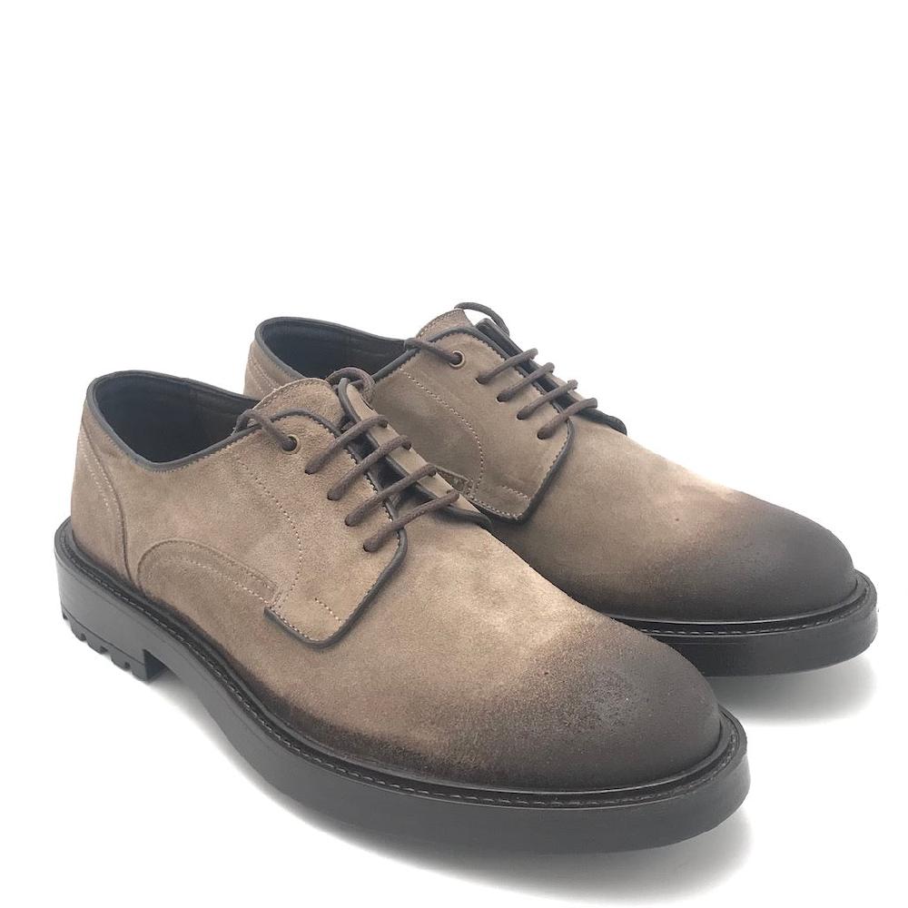 Zulian Calzature Allacciata in crosta anticata taupe Hotsell