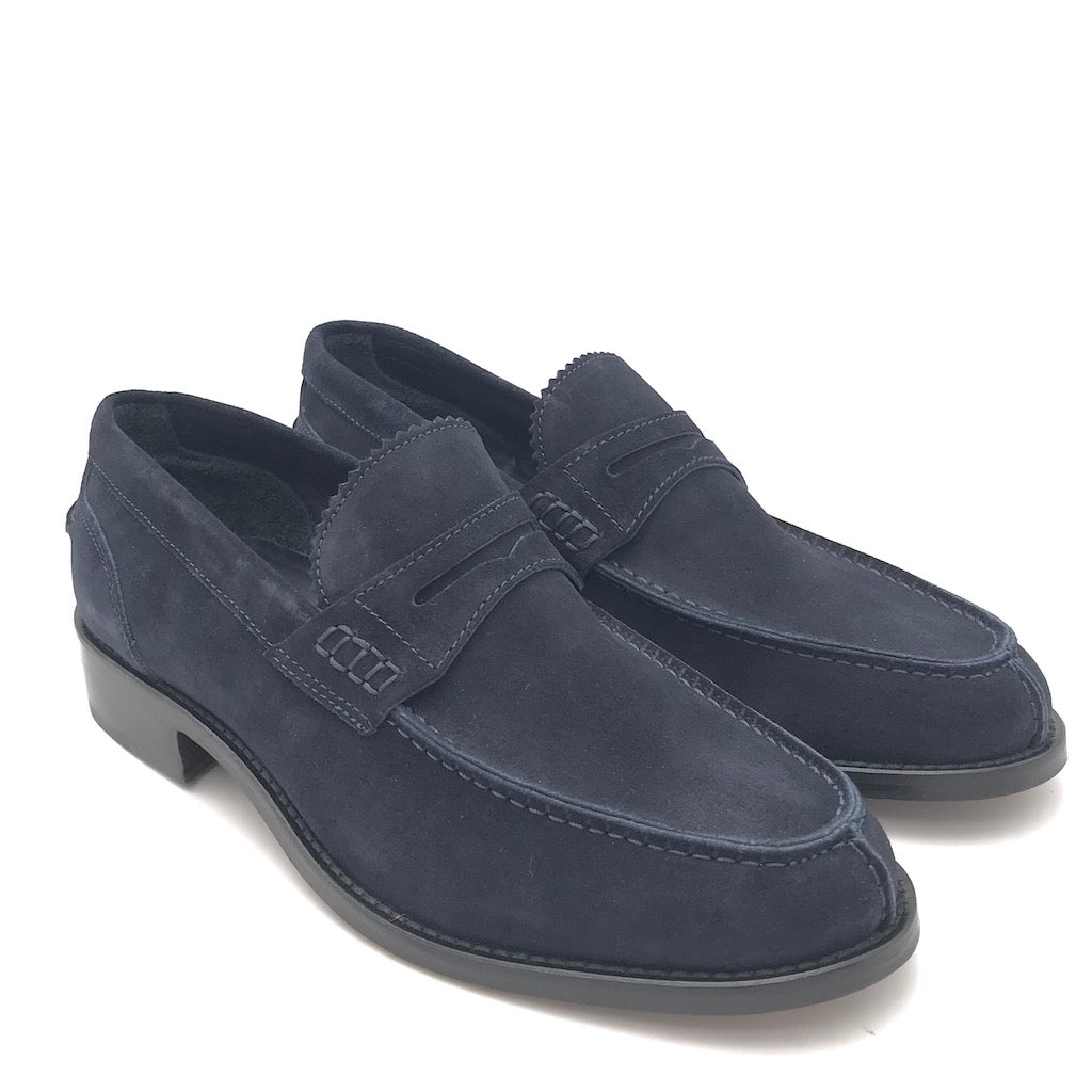 Zulian Calzature Mocassino college in crosta blu In Saldo