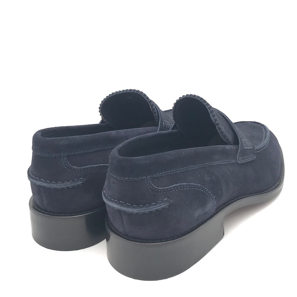 Zulian Calzature Mocassino college in crosta blu In Saldo