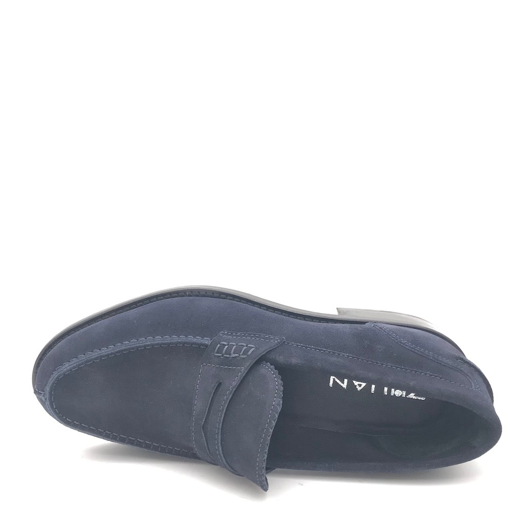 Zulian Calzature Mocassino college in crosta blu In Saldo