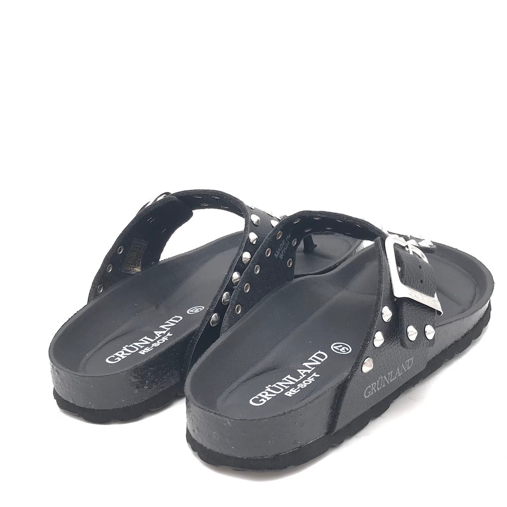 Zulian Calzature Ciabatta Sara infradito nera borchie Promozione