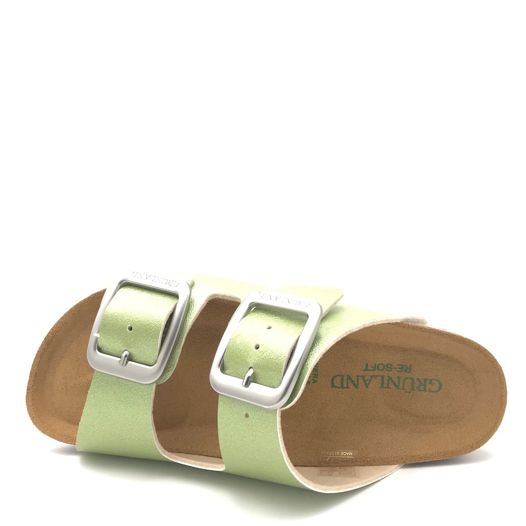 Zulian Calzature Ciabatta Sara doppia fibbia verde Offerta