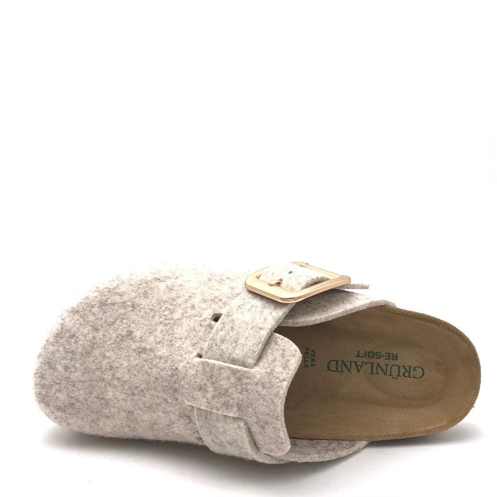Zulian Calzature Ciabatta Sara in lana cotta marmo Negozio