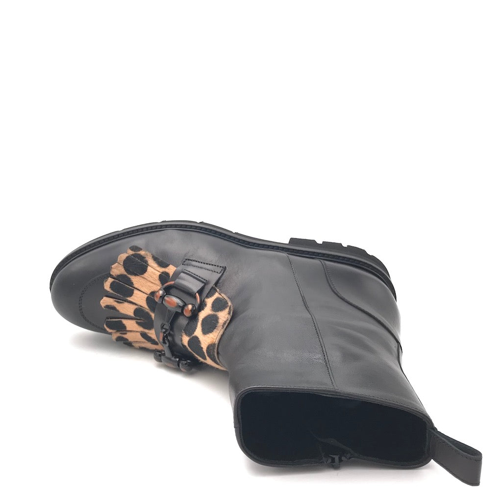 Zulian Calzature Tronchetto nero animalier Qualità