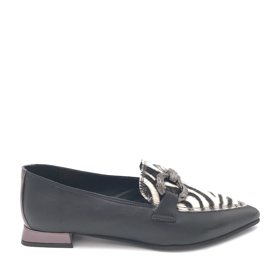 Zulian Calzature Mocassino zebra pelle nera Consegna Veloce