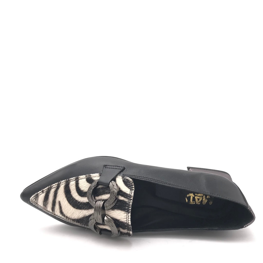 Zulian Calzature Mocassino zebra pelle nera Consegna Veloce