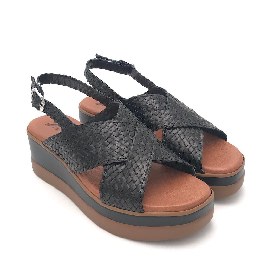 Zulian Calzature Sandalo treccia nero Sottocosto