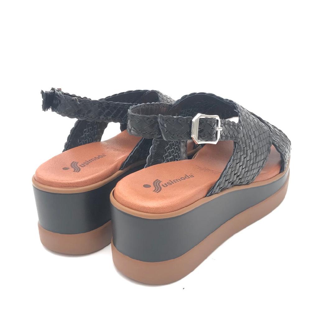 Zulian Calzature Sandalo treccia nero Sottocosto