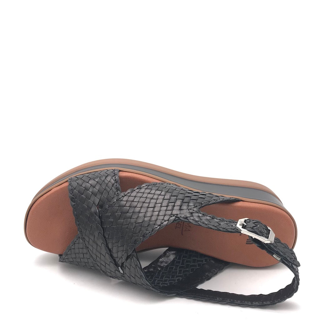 Zulian Calzature Sandalo treccia nero Sottocosto