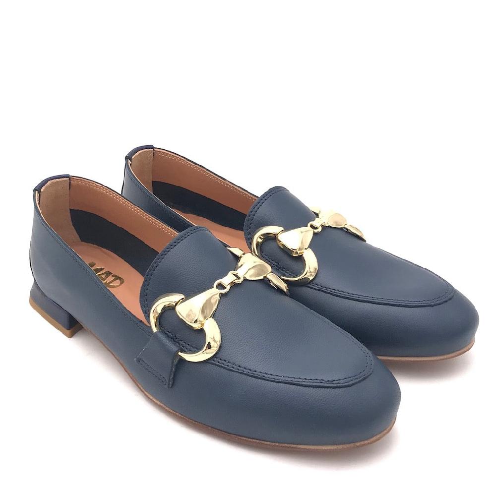 Zulian Calzature Mocassino nappa blu Presa