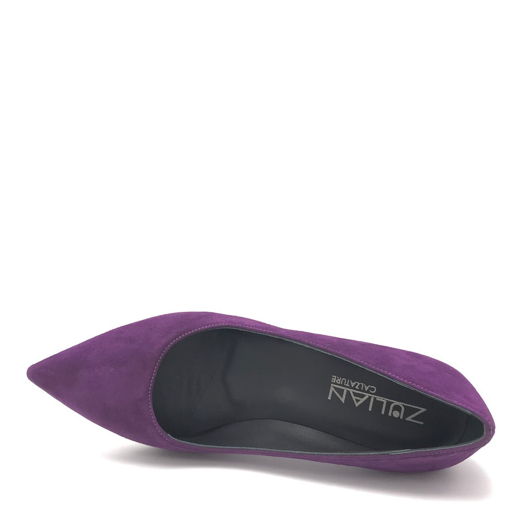 Zulian Calzature Decolletè Lory in camoscio viola Vendite Flash