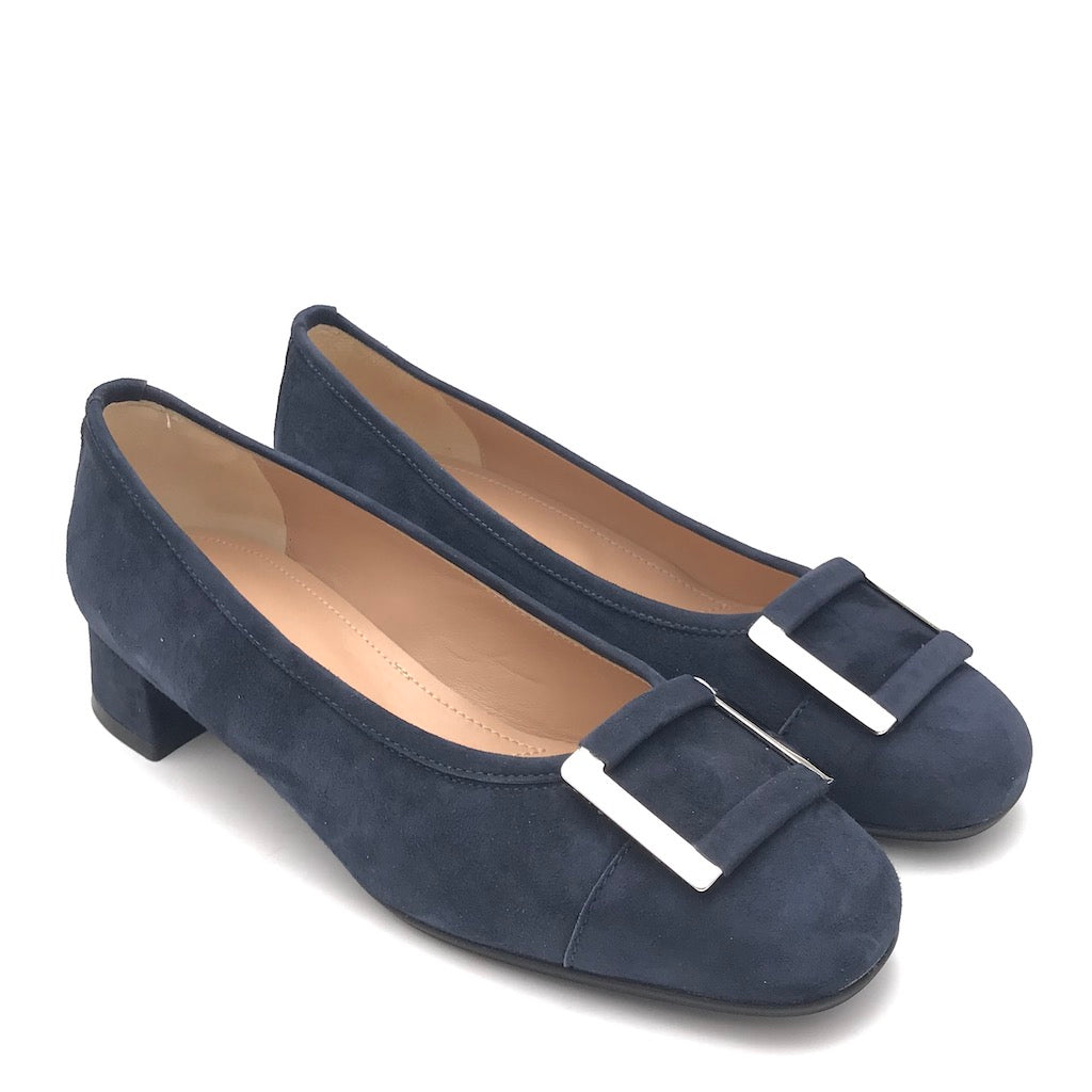Zulian Calzature Ballerina in camoscio blu Vendita Calda