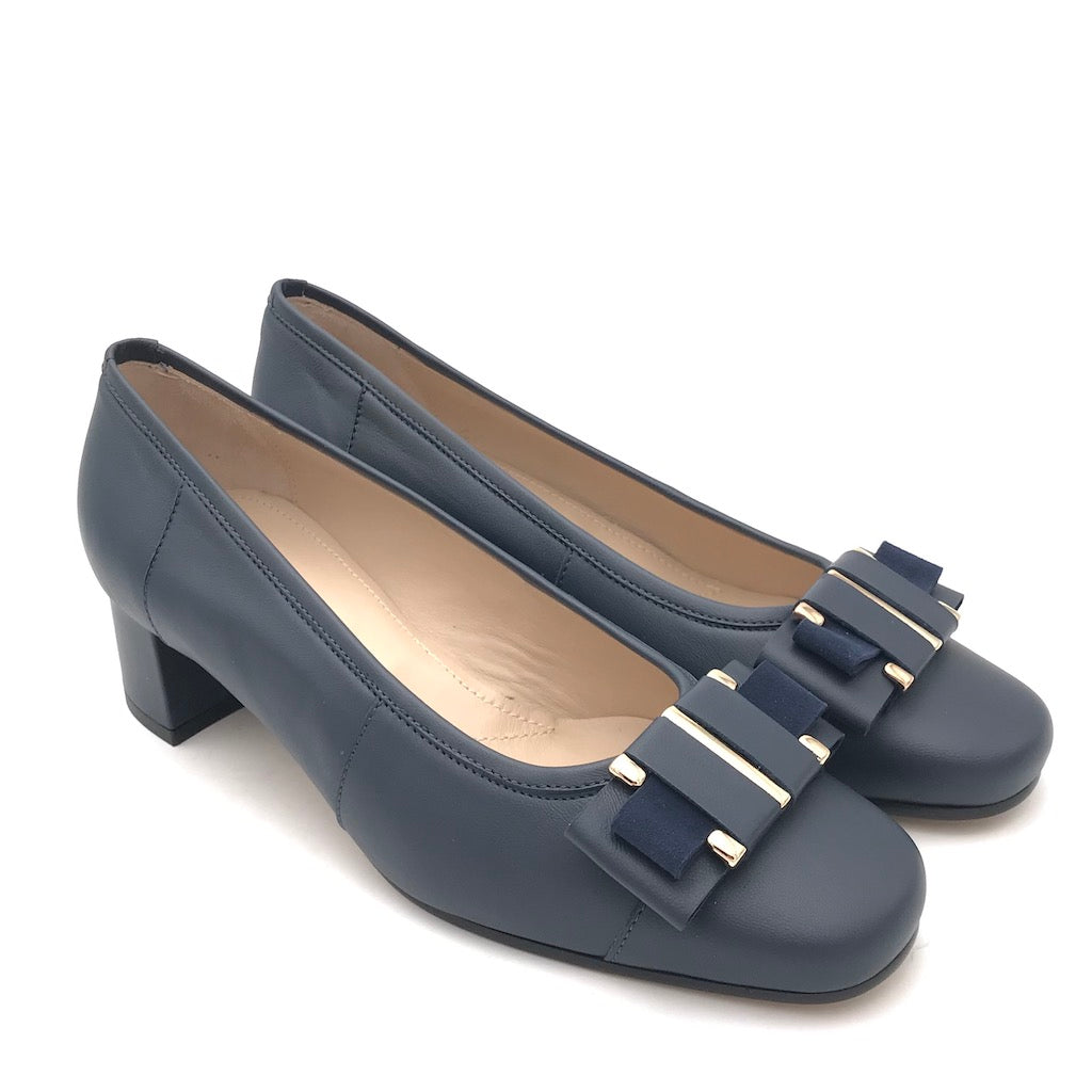 Zulian Calzature Ballerina in pelle blu Italy